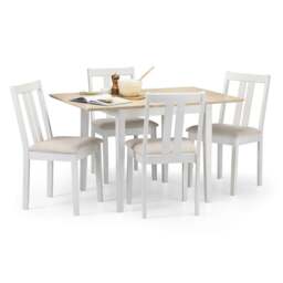 Rufford 4-6 Seater Square Extendable Dining Table with 4 Coast Chairs