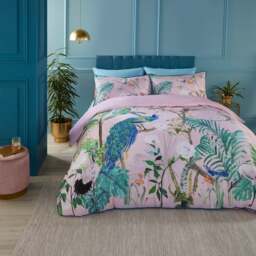 Soiree Peacock Jungle 200 Thread Count 100% Cotton Duvet Cover & Pillowcase Set - thumbnail 1