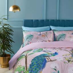 Soiree Peacock Jungle 200 Thread Count 100% Cotton Duvet Cover & Pillowcase Set - thumbnail 2