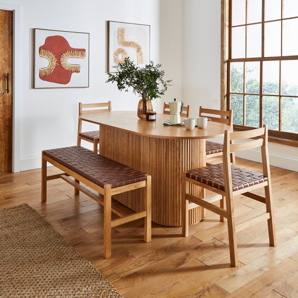 Amari 6 Seater Oval Dining Table, Ash Brown - image 1