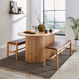 Amari 6 Seater Oval Dining Table, Ash Brown - thumbnail 5