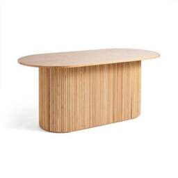 Amari 6 Seater Oval Dining Table, Ash Brown - thumbnail 4