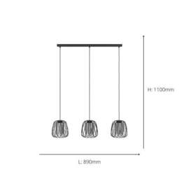 EGLO Floresta 3 Light Adjustable Diner Ceiling Light - thumbnail 4