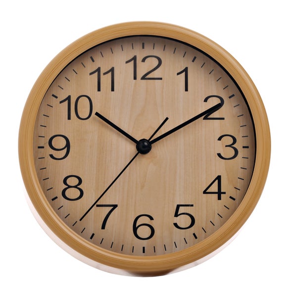Hometime Wood Effect Round Desk Clock - image 1