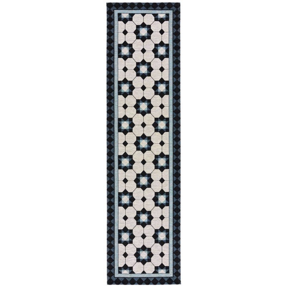 Daisy Tile Patterned Geometric Stair Runner - image 1