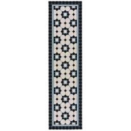 Daisy Tile Patterned Geometric Stair Runner