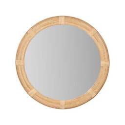 Natural Bent Bamboo Frame Round Wall Mirror - thumbnail 4