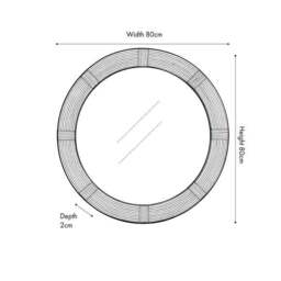 Natural Bent Bamboo Frame Round Wall Mirror - thumbnail 6