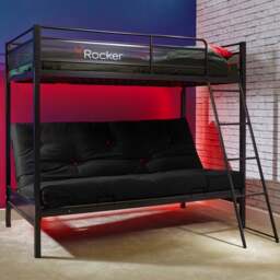 X Rocker Stronghold Gaming High-Sleeper with Futon Cushion - thumbnail 1