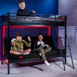 X Rocker Stronghold Gaming High-Sleeper with Futon Cushion - thumbnail 2