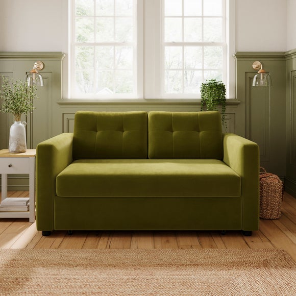 Barker Velvet 2 Seater Trundle Sofa Bed - image 1