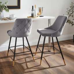 Ariana Bar Stool, Velvet - thumbnail 1