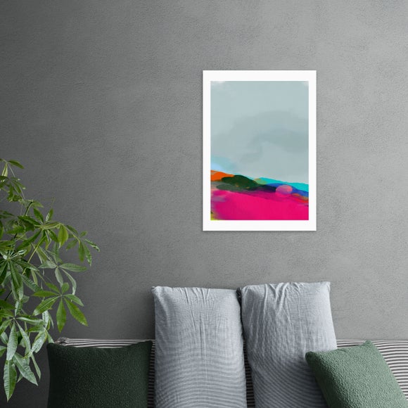 East End Prints Red Poppies Field Abstract III Framed Print - image 1