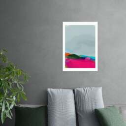 East End Prints Red Poppies Field Abstract III Framed Print - thumbnail 1