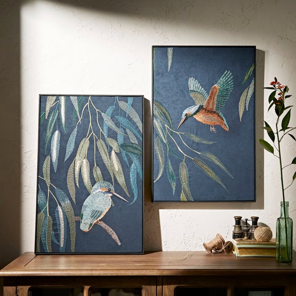 Set of 2 Kingfisher Framed Canvases - image 1
