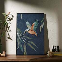 Set of 2 Kingfisher Framed Canvases - thumbnail 3