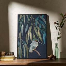 Set of 2 Kingfisher Framed Canvases - thumbnail 2