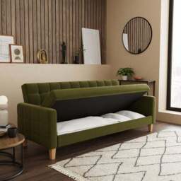Harlow Velvet Storage Double Sofa Bed - thumbnail 4