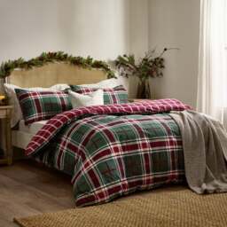 Wylder Nature Braemar Check 100% Cotton Duvet Cover and Pillowcase Set