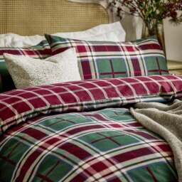 Wylder Nature Braemar Check 100% Cotton Duvet Cover and Pillowcase Set - thumbnail 2