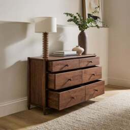 Elma 6 Drawer Chest, Mango Wood - thumbnail 2