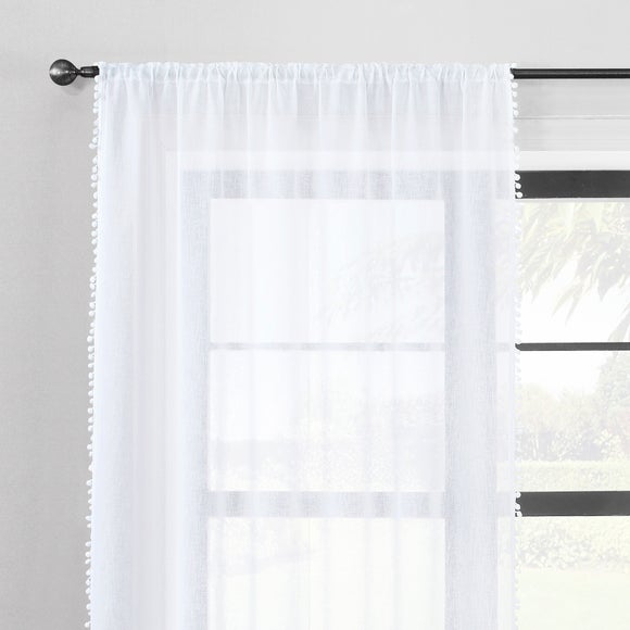 Textured Pom Pom Slot Top Single Voile Panel - image 1