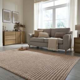 Wyatt Wool Textured Check Rug - thumbnail 1