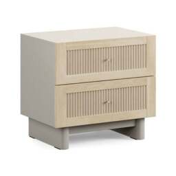Maeva 2 Drawer Wide Bedside Table, Light Oak Effect - thumbnail 6