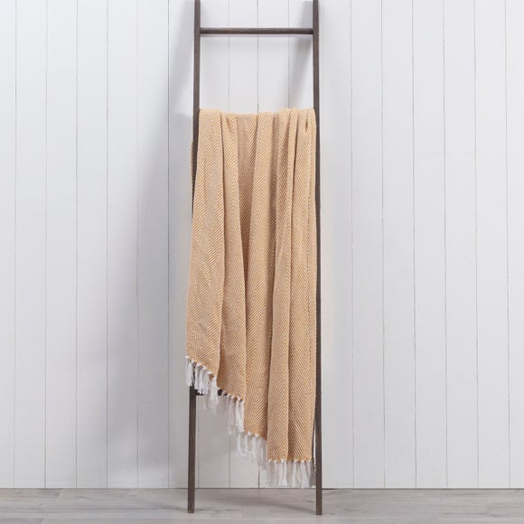 Jenson Herringbone Throw Blanket 200cm x 200cm by Dunelm