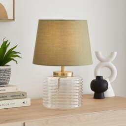 Charelle Ribbed Glass Table Lamp - thumbnail 1