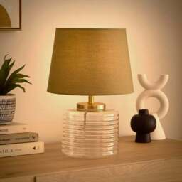 Charelle Ribbed Glass Table Lamp - thumbnail 2