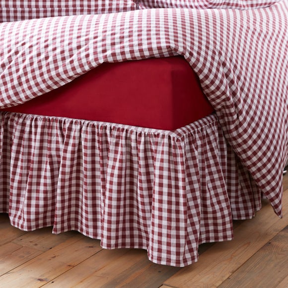 Portloe Woven Gingham 100% Cotton Frilled Valance - image 1