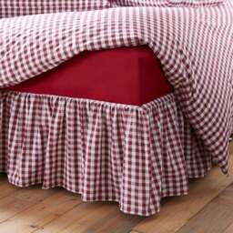 Portloe Woven Gingham 100% Cotton Frilled Valance - thumbnail 1