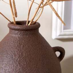 Tall Stone Bottle Vase with Handles - thumbnail 2