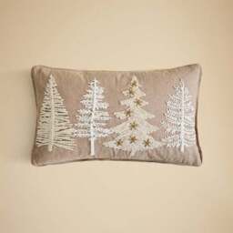 Beaded Christmas Trees Rectangular Cushion - thumbnail 3