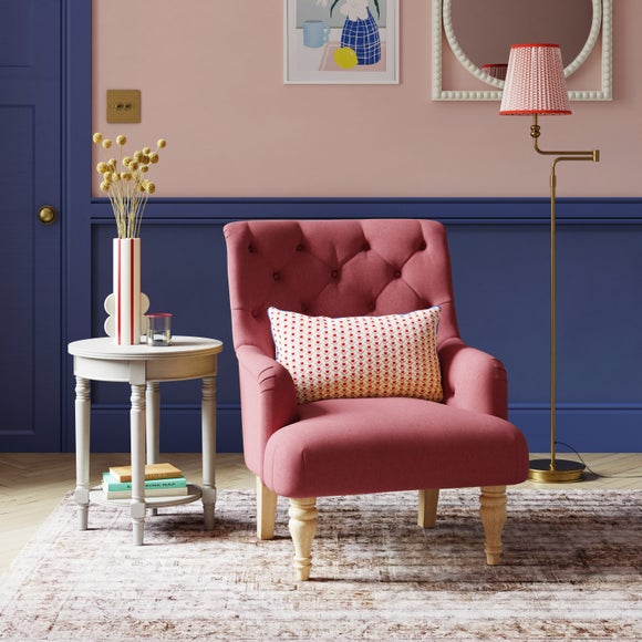 Return Arianna Button Back Accent Chair, Rhubarb by Dunelm