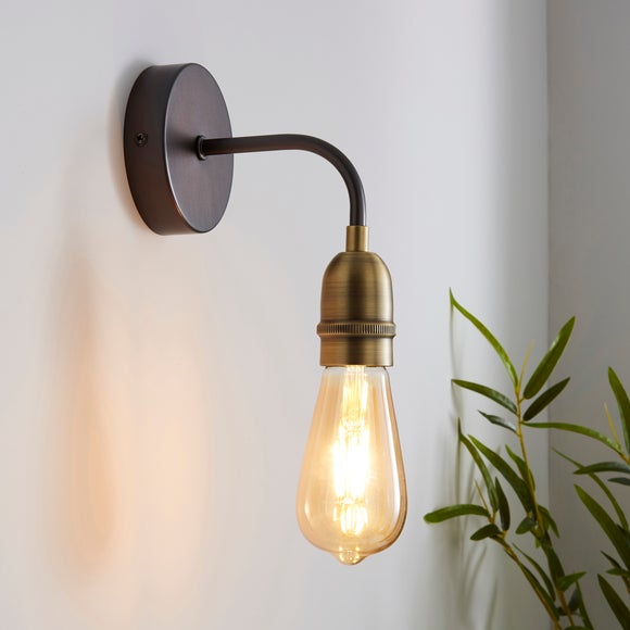 Marsden Antique Brass Industrial Wall Light - image 1