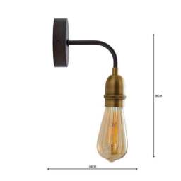 Marsden Antique Brass Industrial Wall Light - thumbnail 5