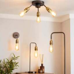 Marsden Antique Brass Industrial Wall Light - thumbnail 6