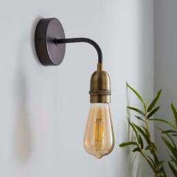 Marsden Antique Brass Industrial Wall Light - thumbnail 2