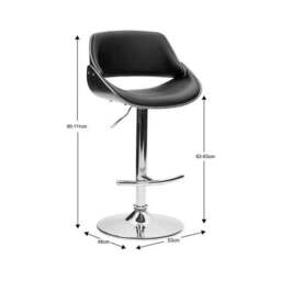 Trento Adjustable Height Bar Stool, Faux Leather - thumbnail 2