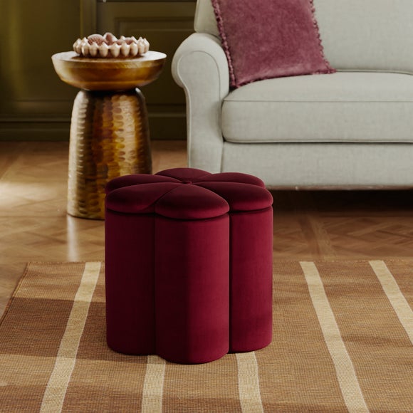 Flower Velvet Storage Footstool - image 1