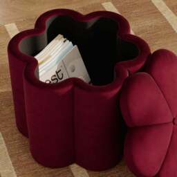Flower Velvet Storage Footstool - thumbnail 5