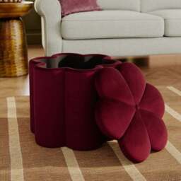 Flower Velvet Storage Footstool - thumbnail 3