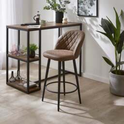 Astrid Bar Stool, Faux Leather