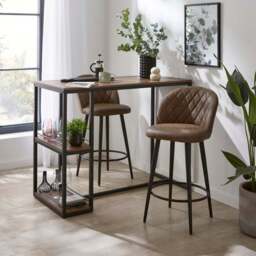 Astrid Bar Stool, Faux Leather - thumbnail 2