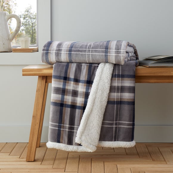 Catherine Lansfield Kelso Check Throw Blanket 130cm x 170cm - image 1