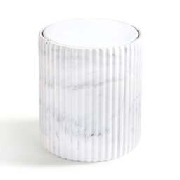Marble Effect Ribbed Resin Bathroom Swing Bin - thumbnail 3