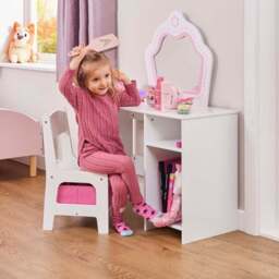 Liberty House Toys Dressing Table with Storage Chair - thumbnail 2