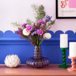 Sophie Robinson Lilac Balloon Glass Vase - thumbnail 1